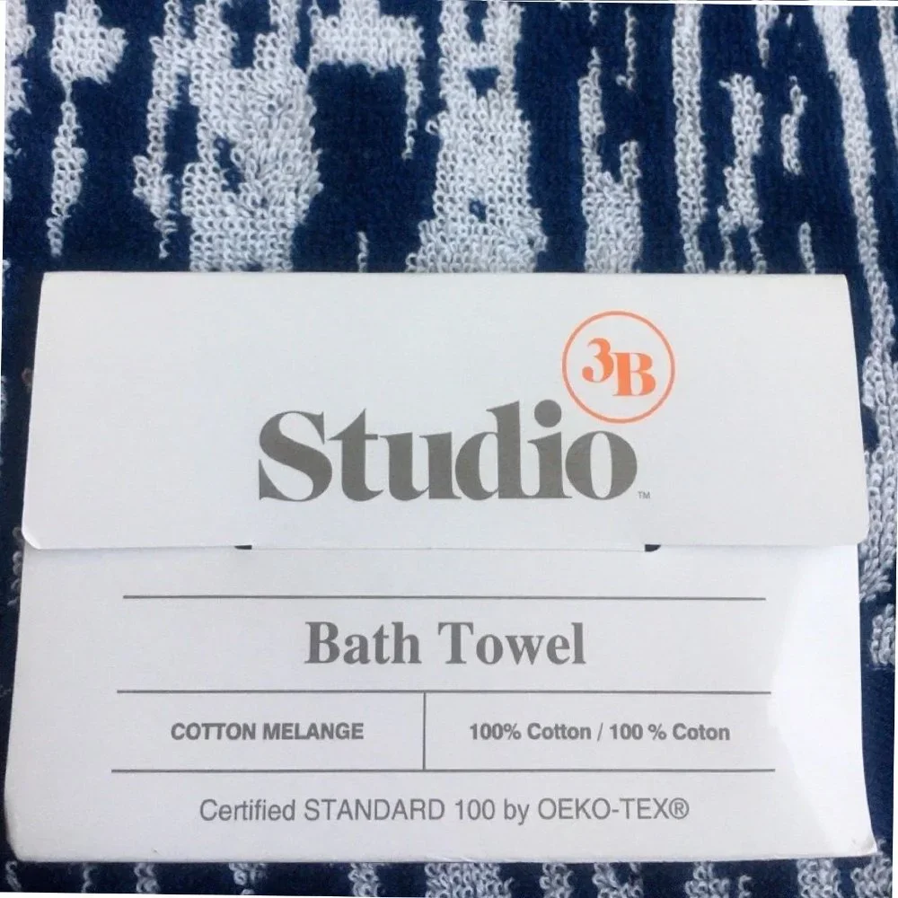 2 new Studio 3B™ Navy & White Melange 100% Cotton 30